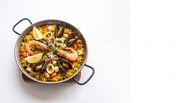 Spanish Seafood Paella Restaurant Advertising Banner