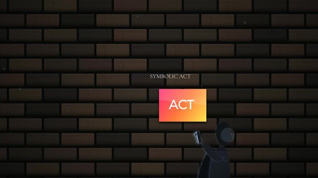 Conceptual animation illustrating slacktivism where a person photographs a glowing act sign for digital validation while ignoring a homeless individual suffering in structural reality below