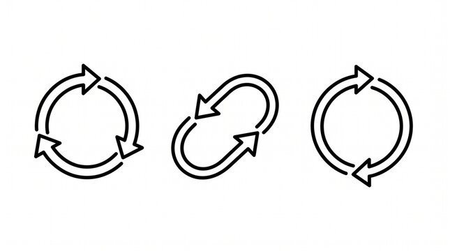 Cyclical arrow icon set with iterative process vector illustration design.
