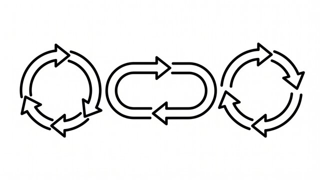 Cyclical process icon set with interconnected workflow vector illustration design.