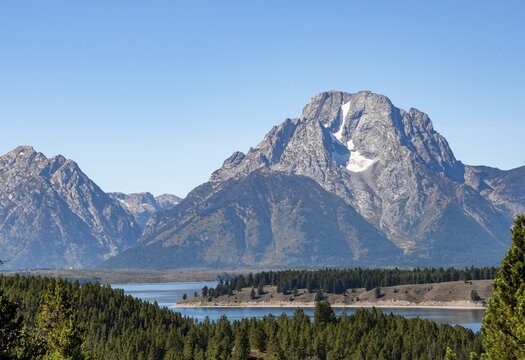 Summit of Mount Moran, Teton Range, Grand Teton National Park, Wyoming, USA