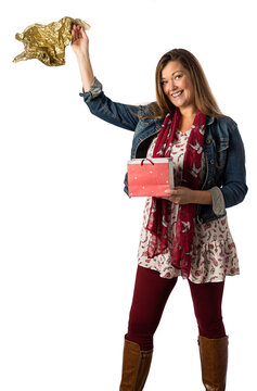 Big gesture opening a present