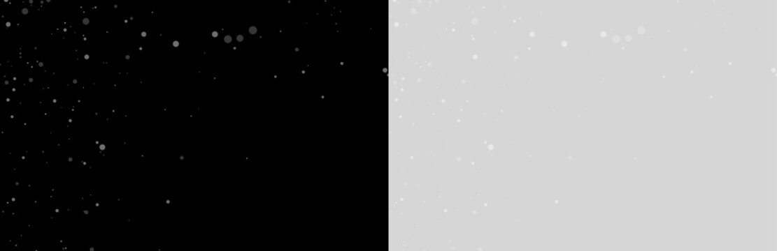 Floating particles gently drift in a dark space background. These scattered round dots vary in size and soft opacity. Ideal for texture overlays and abstract cosmic designs.