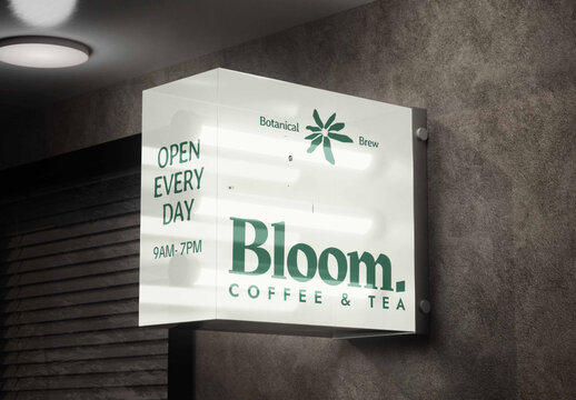 Light Box Sign Mockup