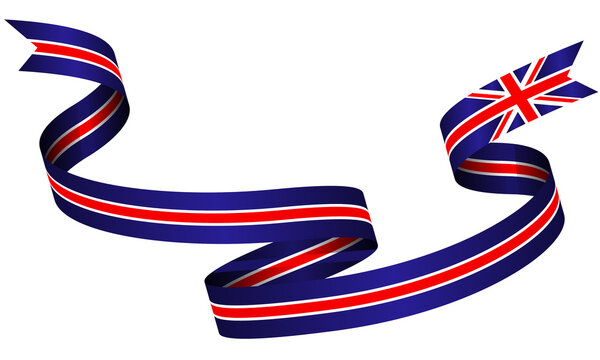 united kingdom flag decorating ribbon vector illustration