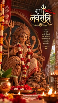Happy Navratri Greeting Social Media Design
