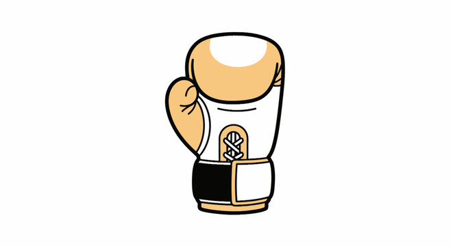 Cartoon Boxing Glove Isolated on White Background - Combat Sports Equipment