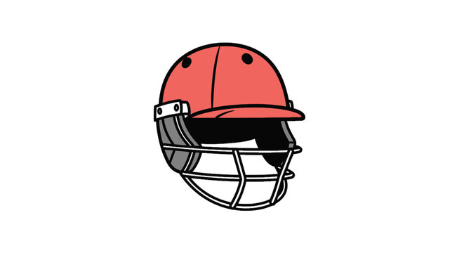 Red Cricket Helmet Icon