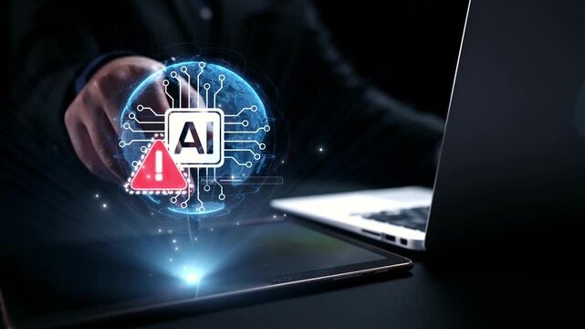 AI interface showing prompt error warning and system alert. AI prompt failure can lead to incorrect output or hallucination. Managing AI prompt error is crucial in safe AI deployment. Elide