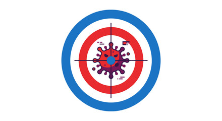 Fototapeta premium Coronavirus target illustration showing virus in bullseye.