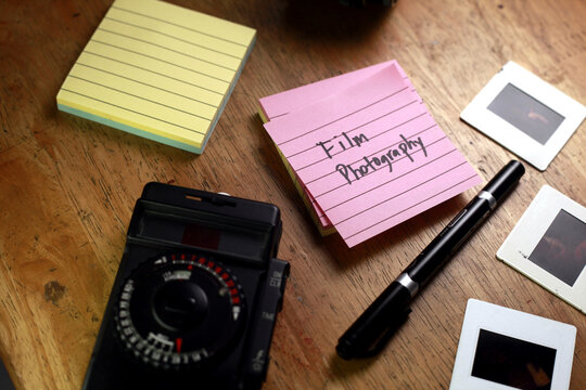 Photo of a paper with Film Photography written on it.