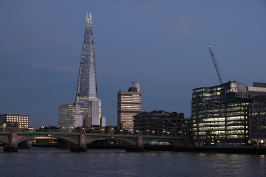 Blue hour twilight image of London skyline