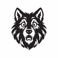 Obraz premium Surprised Wolf Head Line Art Vector Illustration