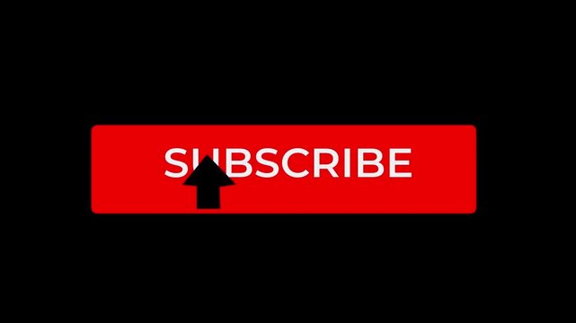 Subscribe button animation with mouse cursor click interaction for social media des