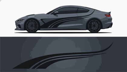 Naklejka premium Sleek High Performance Car Side View