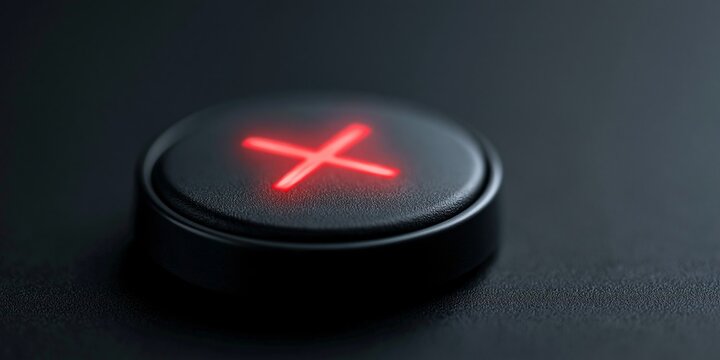 Close-up of illuminated red cancel button