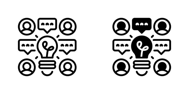 Brainstorming Line Icon, Outline Symbol for Idea Generation, Creative Thinking, Team Innovation, Problem Solving, and Concept Development. Vector Sign Icon.