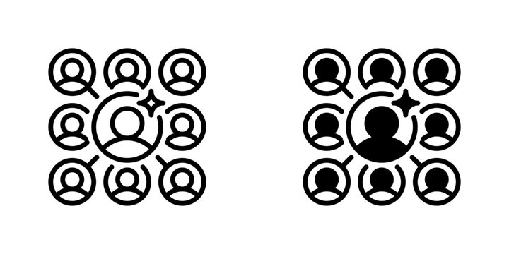 Collaboration Network Line Icon, Outline Symbol for Team Communication, Business Networking, Project Collaboration, Group Connection, and Organizational Coordination. Vector Sign Icon.