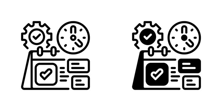 Schedule Management Line Icon, Outline Symbol for Calendar Planning, Time Organization, Task Scheduling, Deadline Tracking, and Project Coordination. Vector Sign Icon.