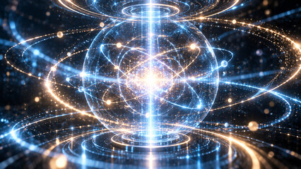Fototapeta premium Quantum Computing and Advanced Technology Background