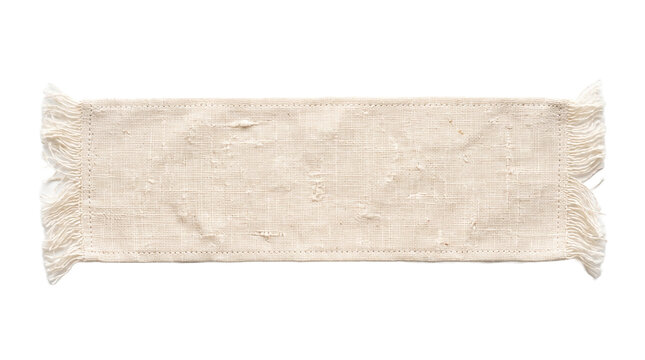 Flat cotton mop head with frayed edges for cleaning