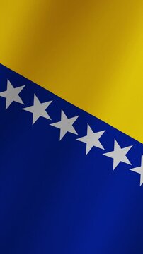Bosnia and herzegovina flag waving in the wind