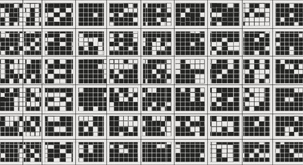 Fototapeta premium Abstract Geometric Grid Pattern with Black and White Squares
