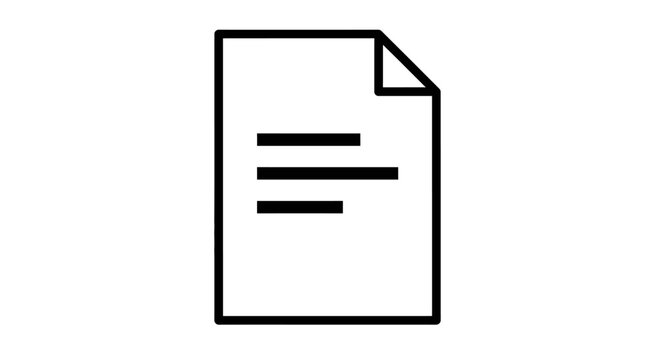 Minimalist document icon with lines for business and office interface design