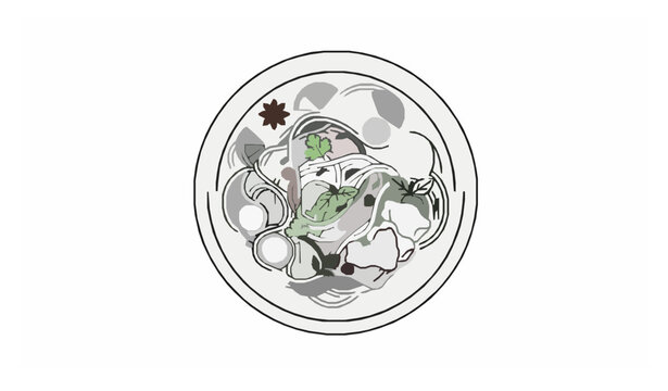 Title: Pho Soup Bowl With Chopsticks Vietnamese Food Vector Icon