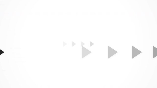 Minimalist abstract background with fading grey triangle arrows pointing right, representing forward motion and progress, ideal for corporate presentation slides and technology website banners.