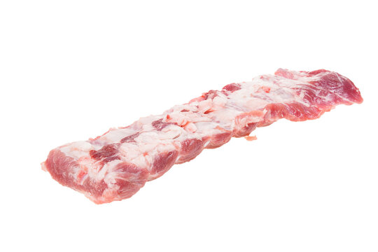 Pork with bones, pork ribs on a white background