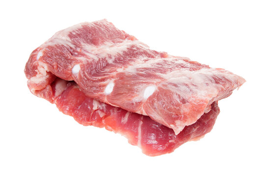 Pork with bones, pork ribs on a white background