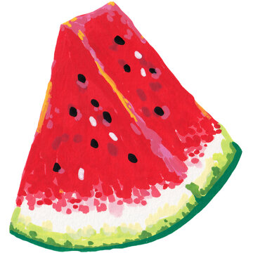 Watermelon wedges n white background