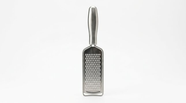Stainless Steel Microplane Zester Grater Isolated on White Background Studio Shot