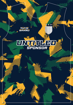 Grunge Brush Camouflage Sport Jersey Pattern Vector Design Template for Football Sublimation