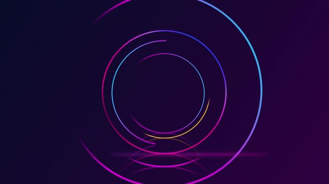 abstract seamless loop neon circle blue and purple neon circles hi tech motion back