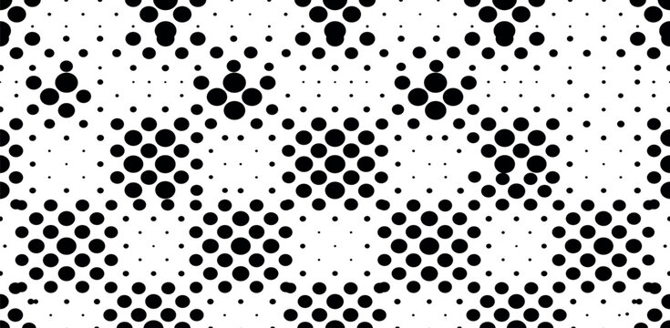 Seamless Halftone Dot Gradient Transition and Dotted Texture Vector Background