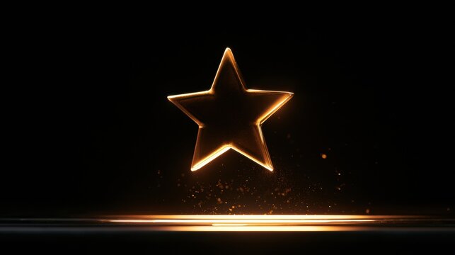 Close-up of a glowing five-star review floating in the air above a bright counter. The scene captures the concept of trust with no text.