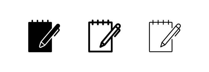 Plakat Notebook and Pen Icon Set for Taking Notes, Planning, or To-Do List