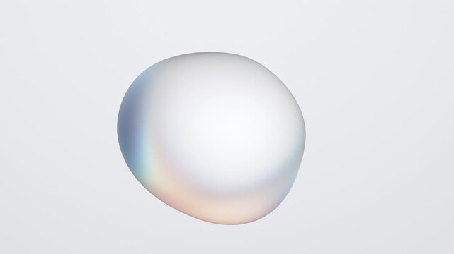 Abstract bubble on a white background, 4k seamless loop 3d animation