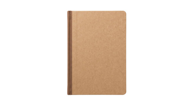 Simple kraft paper notebook with textured spine and blank cover for notes
