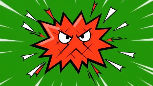 Flat cartoon anger symbol animation