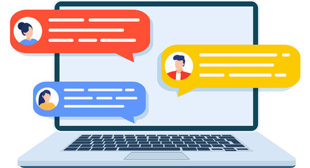 Fototapeta premium Computer online chat notices