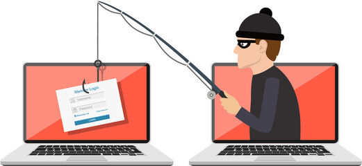 Phishing scam, hacker attack © Elena