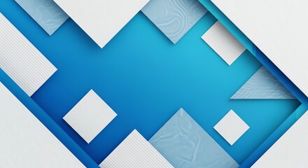 Fototapeta premium Blue and white geometric abstract background