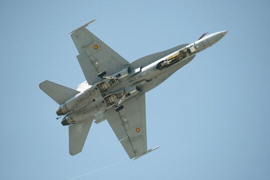 Spanish EF18M Hornet Underside View In Flight