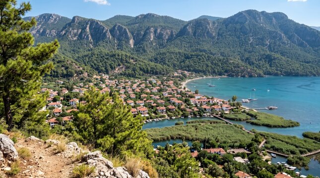 Turkey Akyaka and Gokova Gulf Gulf Panorama