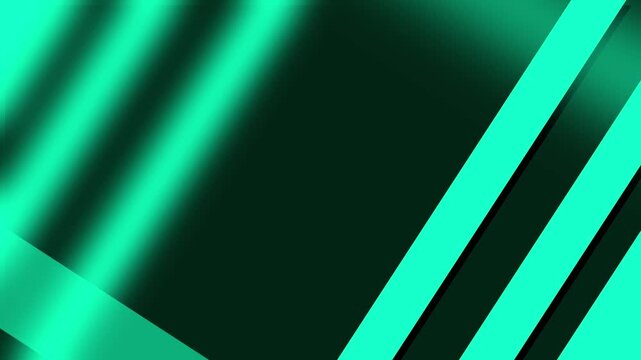Diagonal bands animation displays overlapping teal and dark green. Minimalist geometric vector layers move along the diagonal bands. Modern abstract background motion fills the diagonal bands.