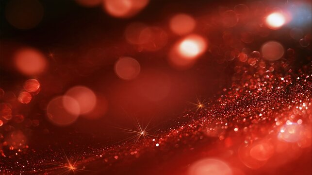 Red glitter texture background, sparkling festive surface with shimmering bokeh lights for holiday celebration design