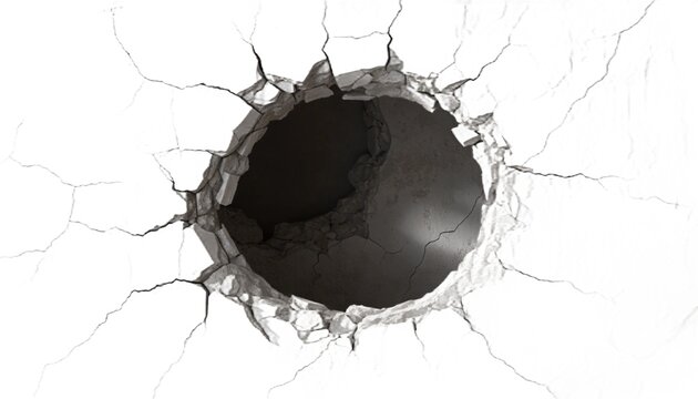 contrasting with the smooth, dark cylindrical void passing through.